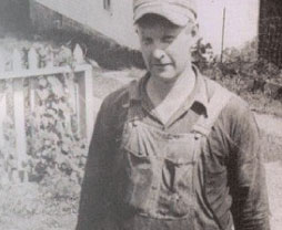 A photo of a founder of Sylvander Heating in the early days.