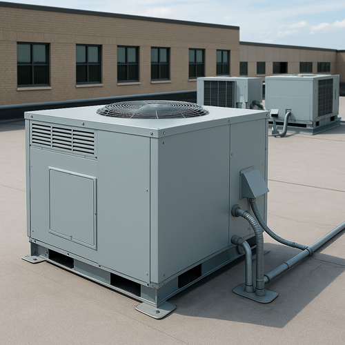 Commercial rooftop HVAC system for businesses in Minnesota and western Wisconsin.